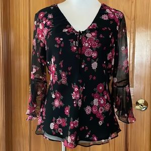 Silkland Silk Sequined Top, Sz L